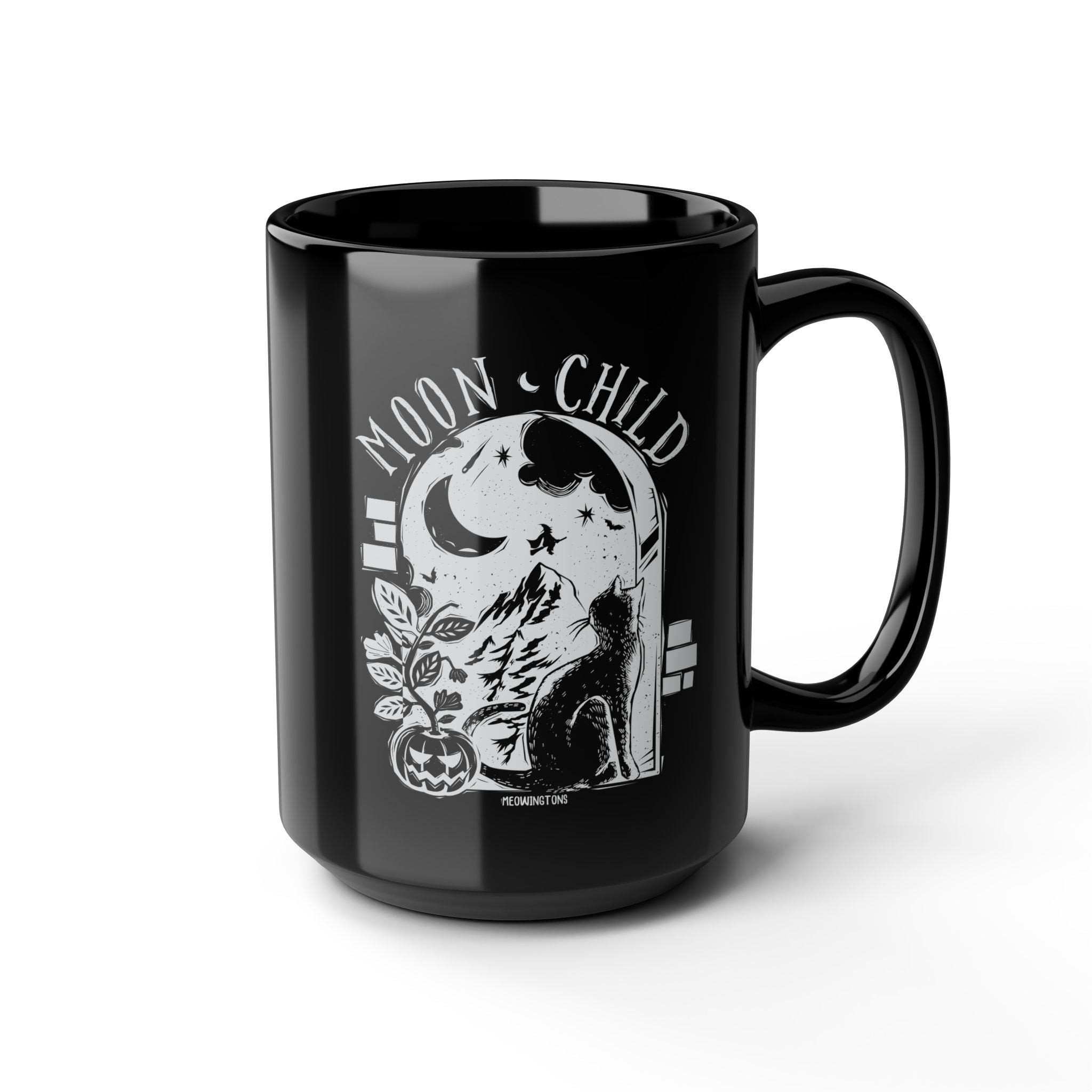 Moon Child Black Cat Mug