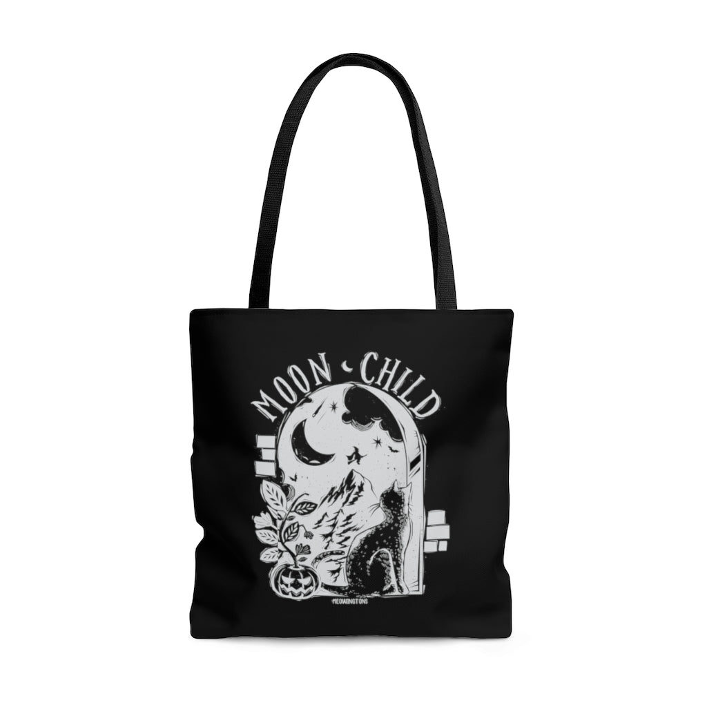 Moon Child Halloween Cat Tote Bag